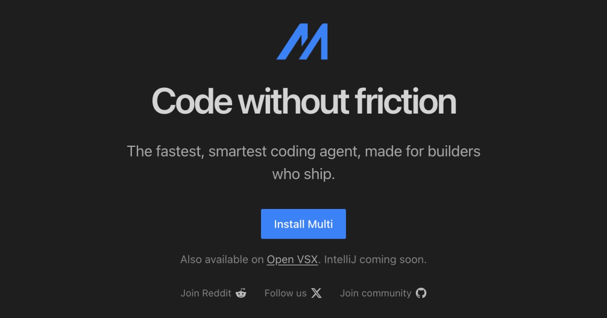 Multi - Free AI Coding Agent for VS Code & JetBrains IDEs